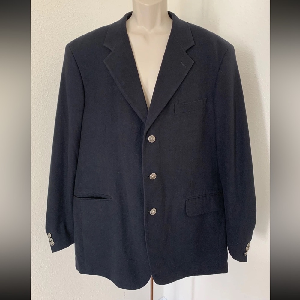 ALDO ROSSINI Mens Black Single Breasted Pocket Casual Blazer Jacket Sz XL